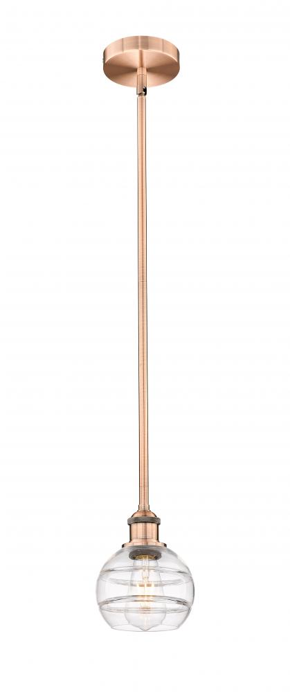 Rochester - 1 Light - 6 inch - Antique Copper - Cord hung - Mini Pendant