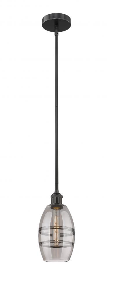 Vaz - 1 Light - 6 inch - Matte Black - Cord hung - Mini Pendant