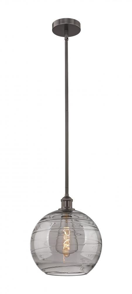 Athens Deco Swirl - 1 Light - 12 inch - Oil Rubbed Bronze - Cord hung - Mini Pendant