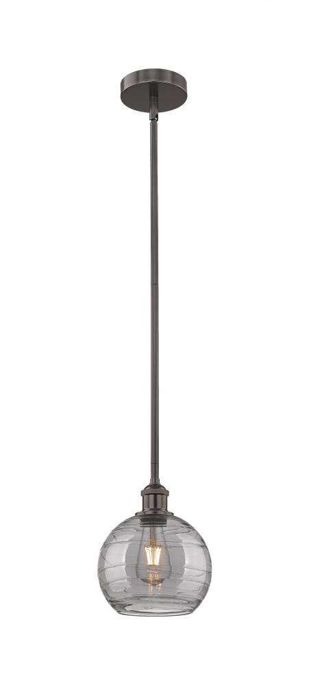 Athens Deco Swirl - 1 Light - 8 inch - Oil Rubbed Bronze - Cord hung - Mini Pendant