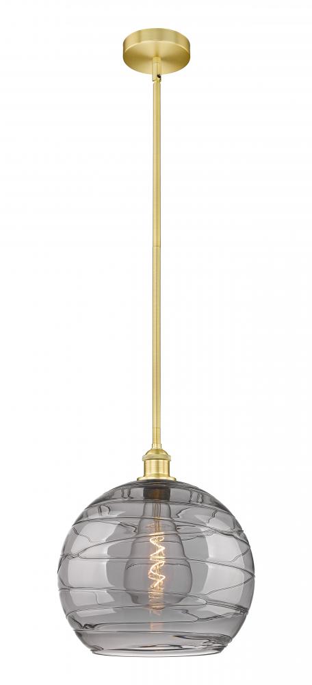 Athens Deco Swirl - 1 Light - 14 inch - Satin Gold - Cord hung - Pendant