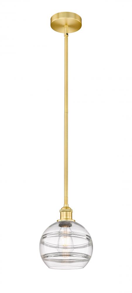 Rochester - 1 Light - 8 inch - Satin Gold - Cord hung - Mini Pendant