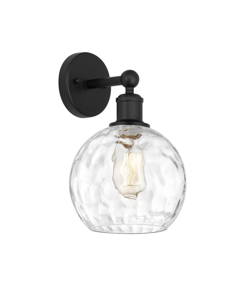 Athens Water Glass - 1 Light - 8 inch - Matte Black - Sconce