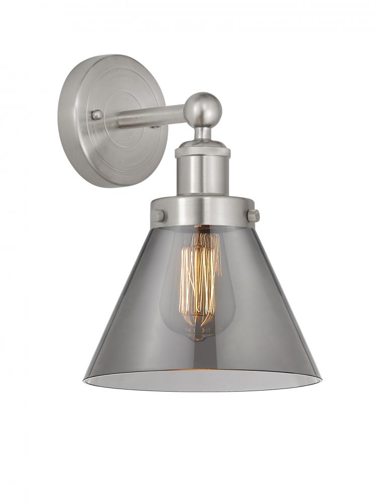 Cone - 1 Light - 8 inch - Brushed Satin Nickel - Sconce