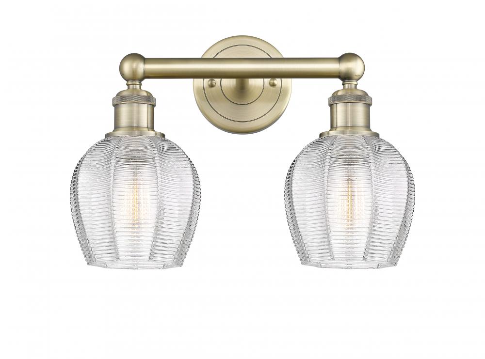 Norfolk - 2 Light - 15 inch - Antique Brass - Bath Vanity Light