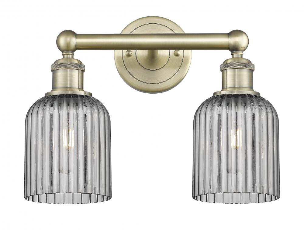 Bridal Veil - 2 Light - 14 inch - Antique Brass - Bath Vanity Light