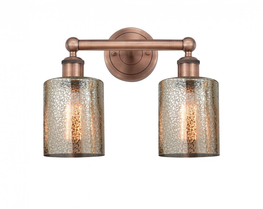 Cobbleskill - 2 Light - 14 inch - Antique Copper - Bath Vanity Light