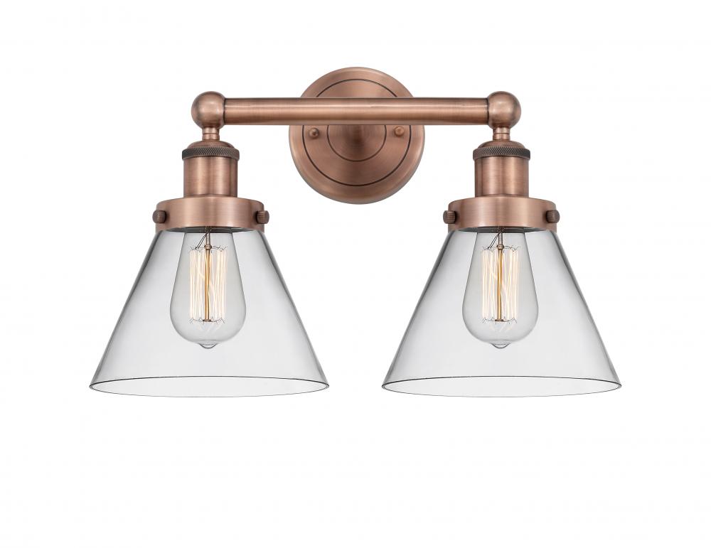 Cone - 2 Light - 17 inch - Antique Copper - Bath Vanity Light