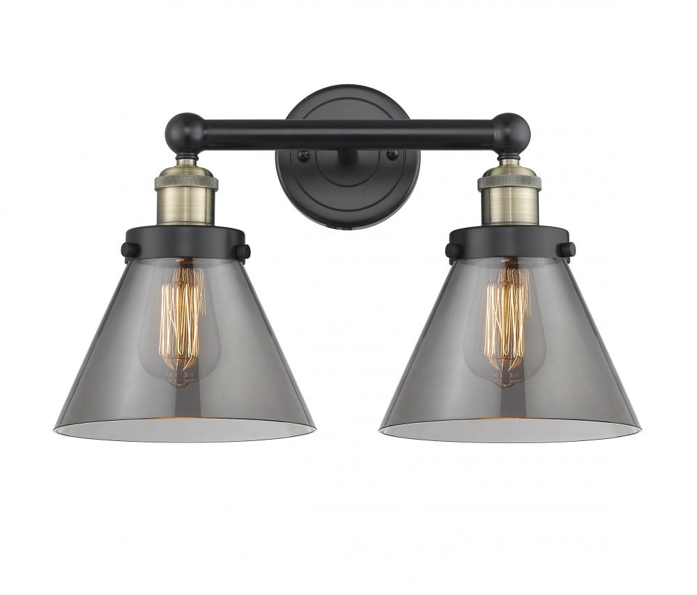 Cone - 2 Light - 17 inch - Black Antique Brass - Bath Vanity Light