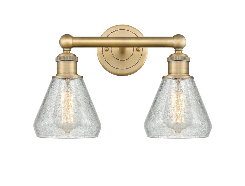 Conesus - 2 Light - 15 inch - Brushed Brass - Bath Vanity Light
