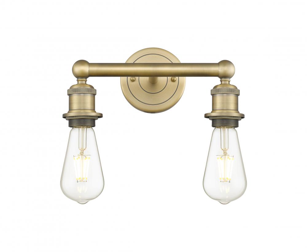 Edison - 2 Light - 11 inch - Brushed Brass - Bath Vanity Light
