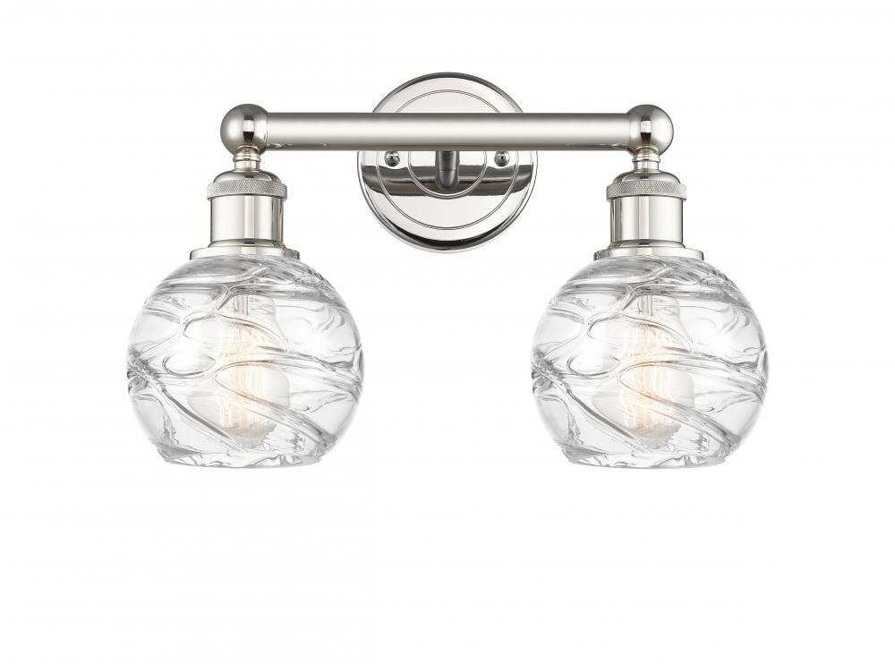 Athens Deco Swirl - 2 Light - 15 inch - Polished Nickel - Bath Vanity Light