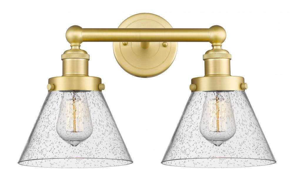 Cone - 2 Light - 17 inch - Satin Gold - Bath Vanity Light