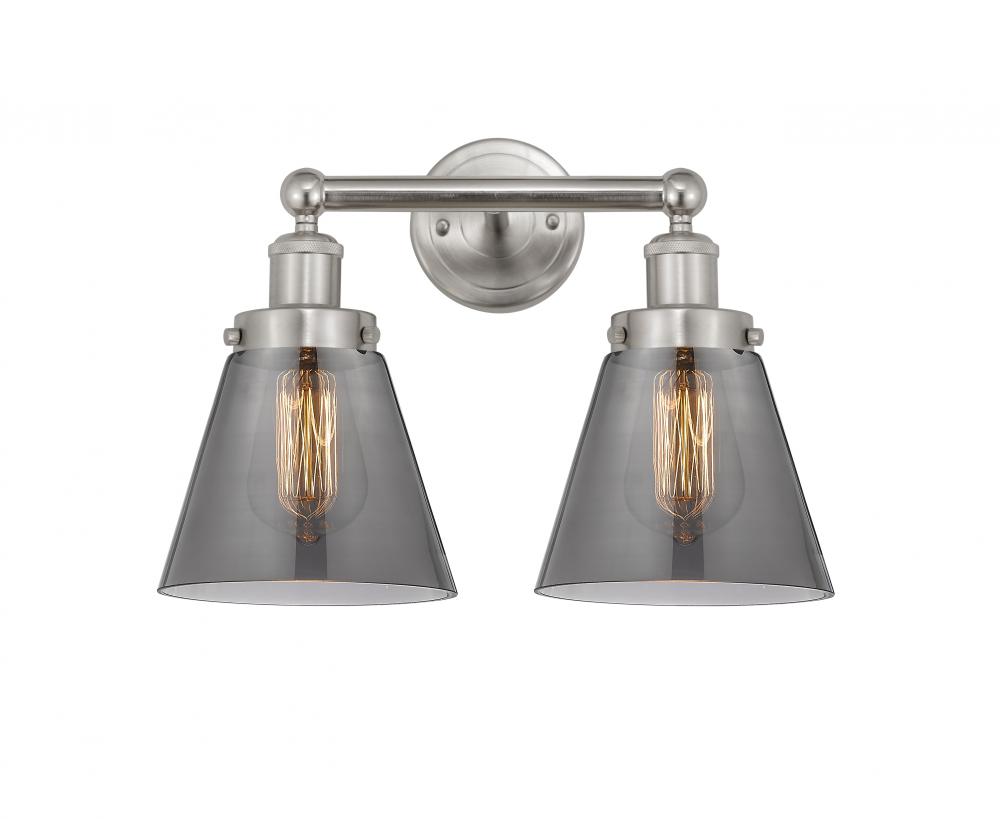 Cone - 2 Light - 15 inch - Brushed Satin Nickel - Bath Vanity Light