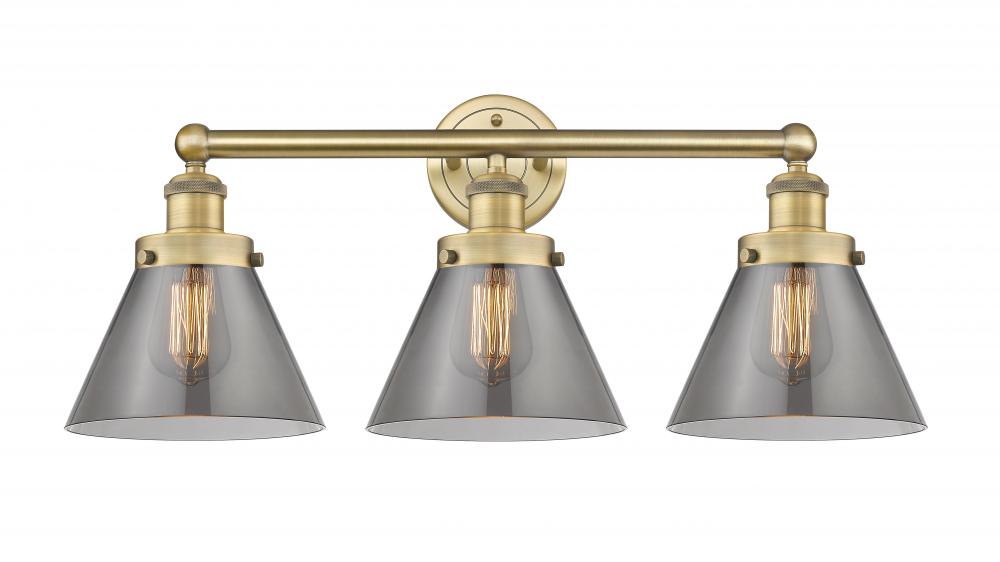 Cone - 3 Light - 26 inch - Brushed Brass - Bath Vanity Light