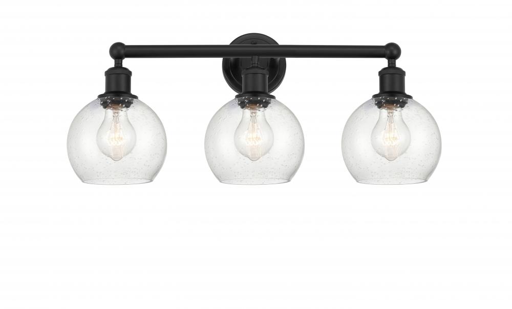 Athens - 3 Light - 24 inch - Matte Black - Bath Vanity Light