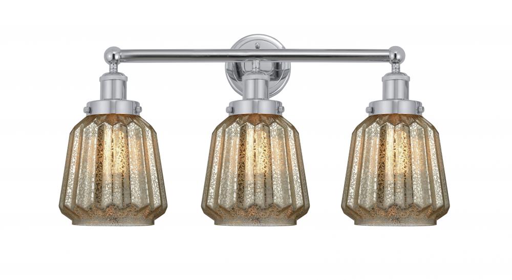 Chatham - 3 Light - 25 inch - Polished Chrome - Bath Vanity Light