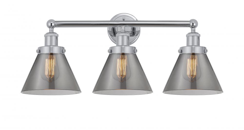 Cone - 3 Light - 26 inch - Polished Chrome - Bath Vanity Light