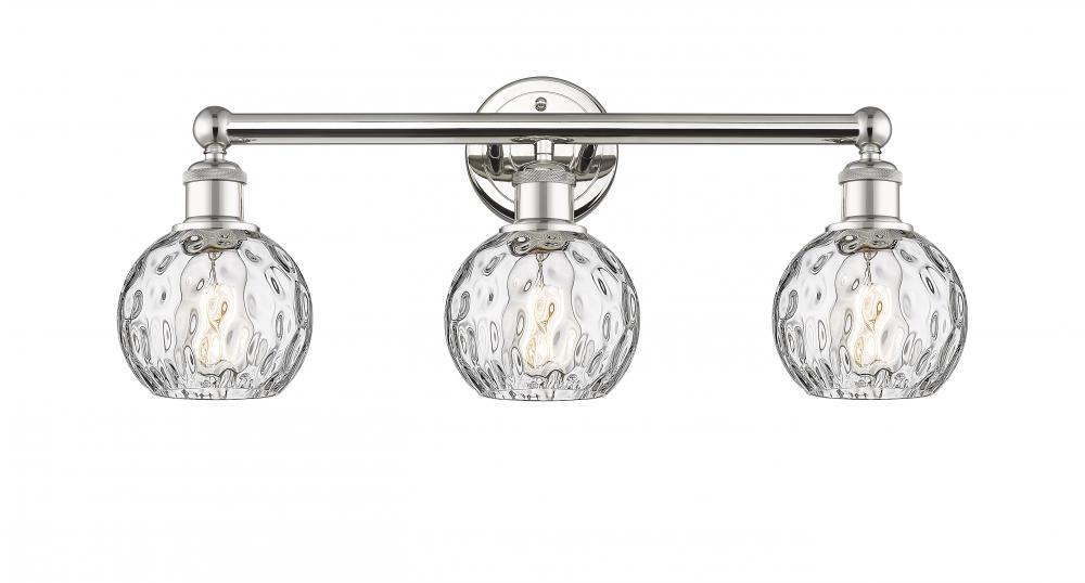 Athens Water Glass - 3 Light - 24 inch - Polished Nickel - Bath Vanity Light