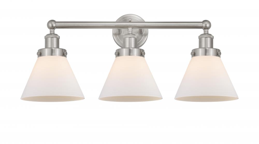 Cone - 3 Light - 26 inch - Brushed Satin Nickel - Bath Vanity Light