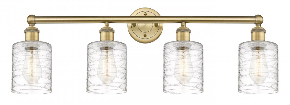 Cobbleskill - 4 Light - 32 inch - Brushed Brass - Bath Vanity Light