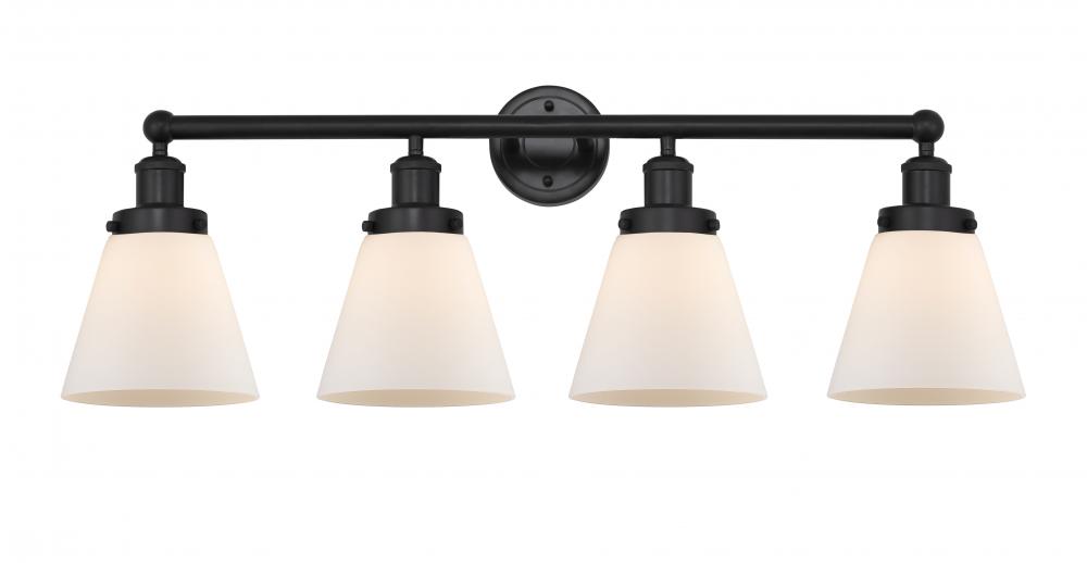 Cone - 4 Light - 33 inch - Matte Black - Bath Vanity Light