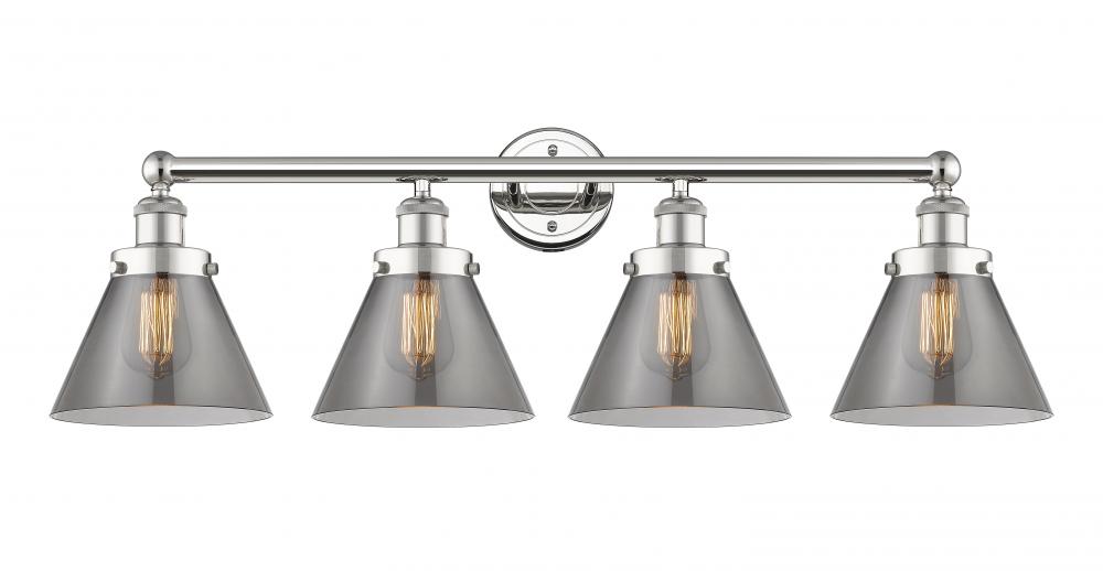 Cone - 4 Light - 35 inch - Polished Nickel - Bath Vanity Light