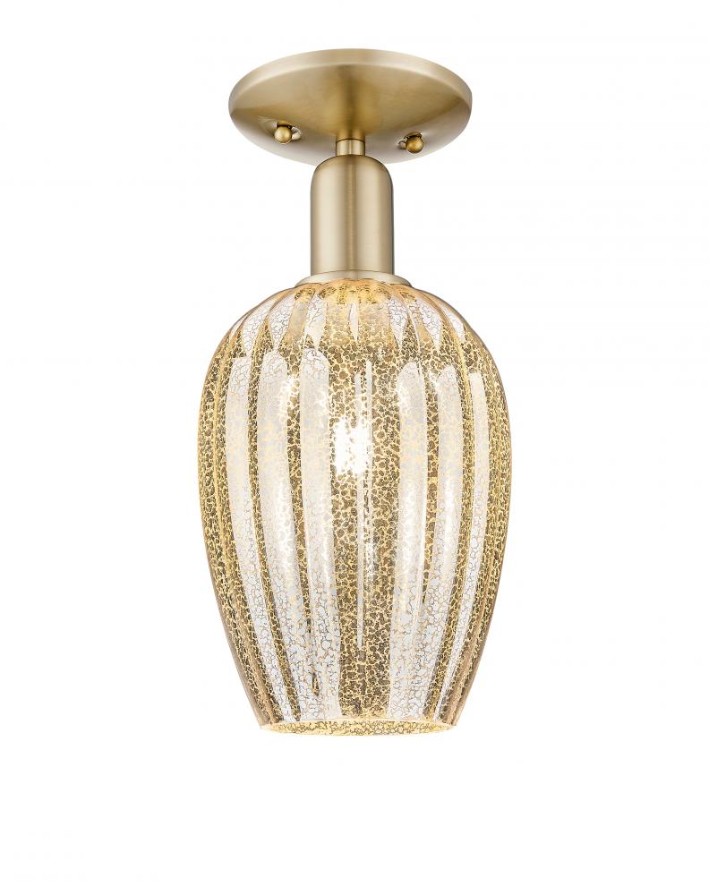 Preston Flute - 1 Light - 6 inch - Champagne Bronze - Semi-Flush Mount