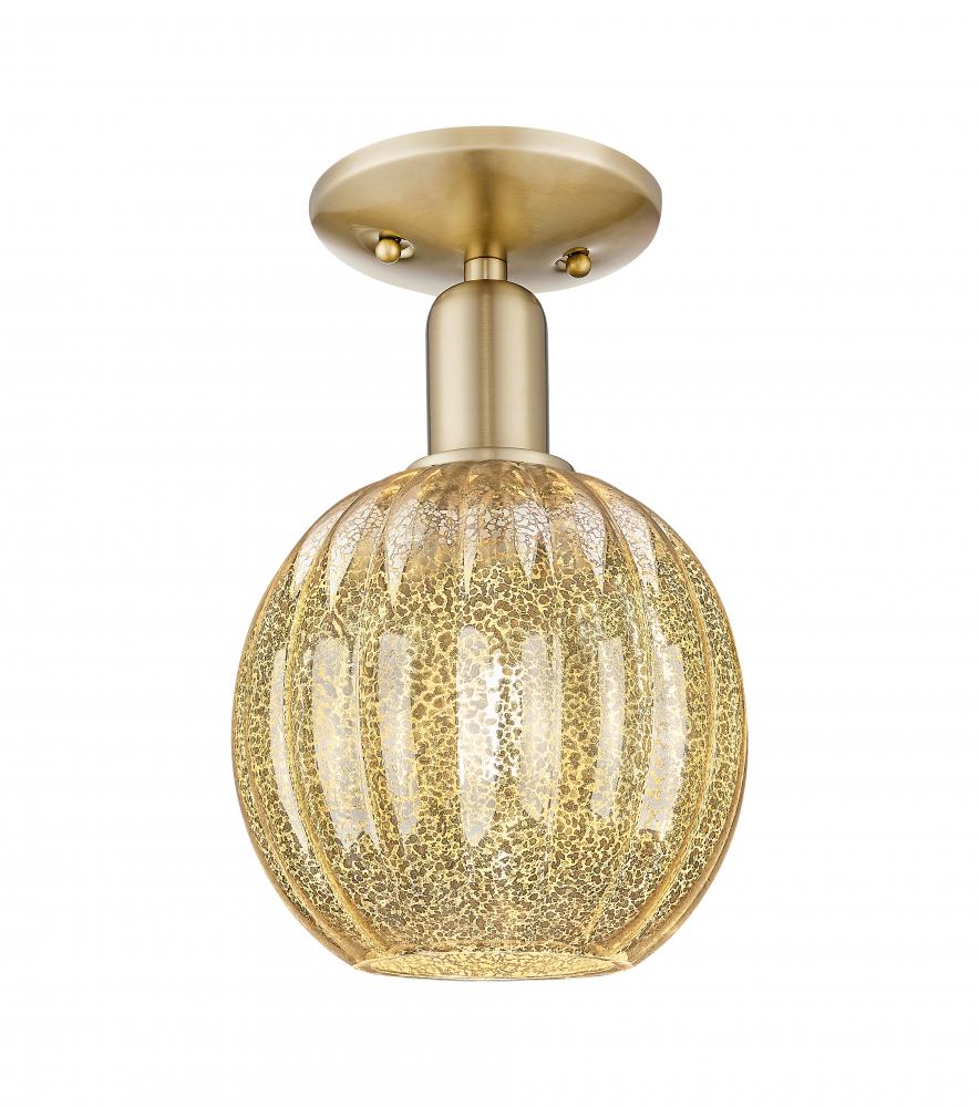 Preston Globe - 1 Light - 6 inch - Champagne Bronze - Semi-Flush Mount