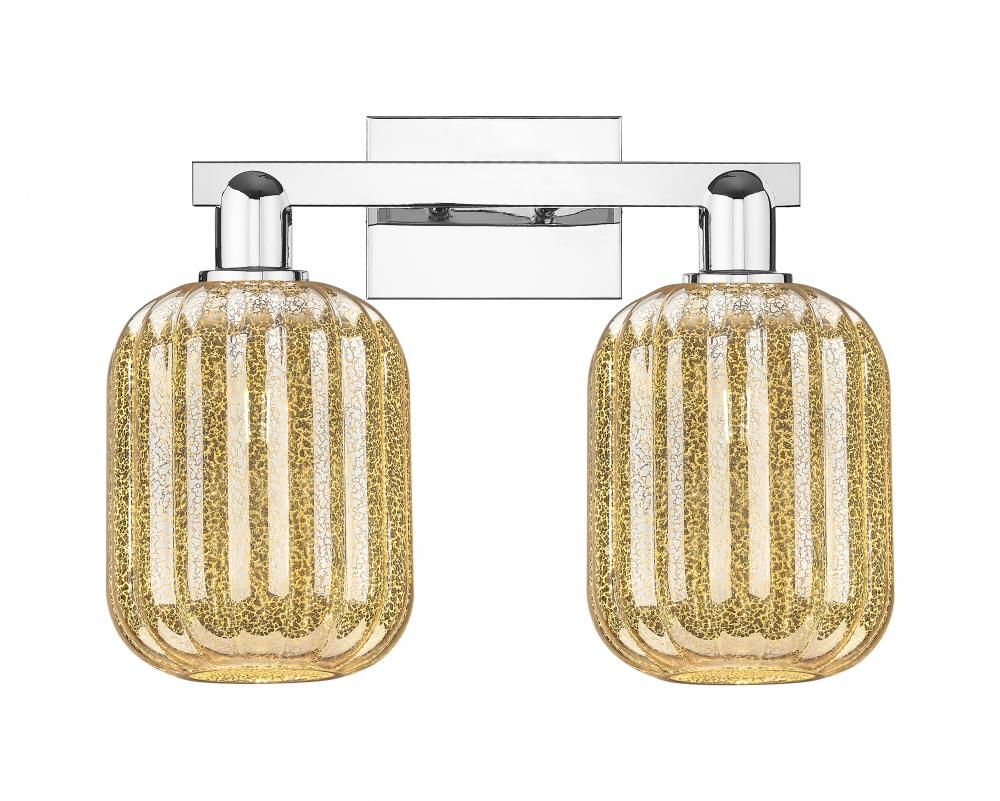 Preston Cylinder - 2 Light - 16 inch - Polished Chrome - Bath Vanity Light