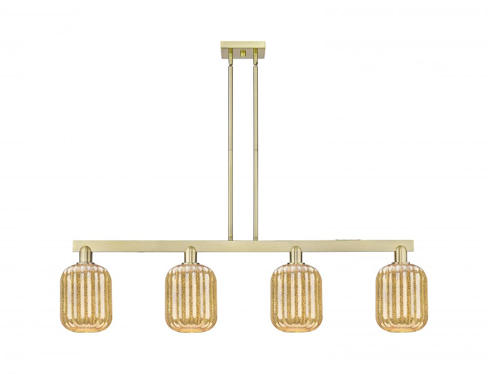 Preston Cylinder - 4 Light - 48 inch - Antique Brass - Cord hung - Island Light
