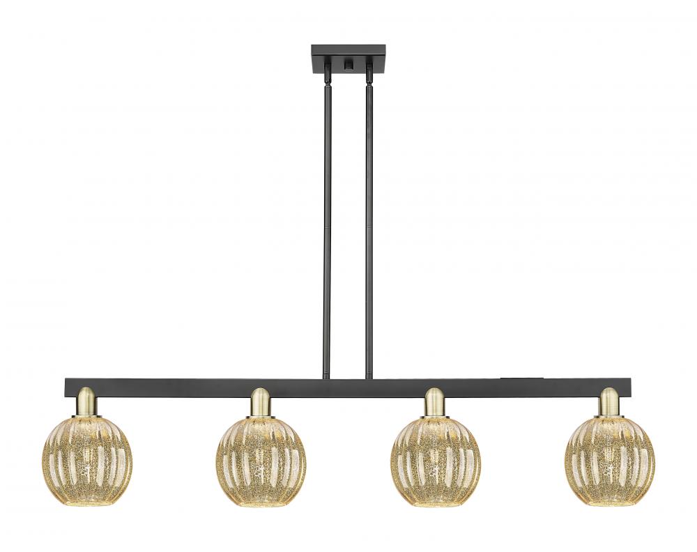 Preston Globe - 4 Light - 48 inch - Black Antique Brass - Cord hung - Island Light