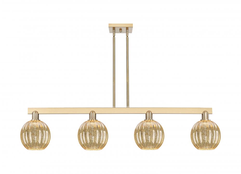 Preston Globe - 4 Light - 48 inch - Champagne Bronze - Cord hung - Island Light