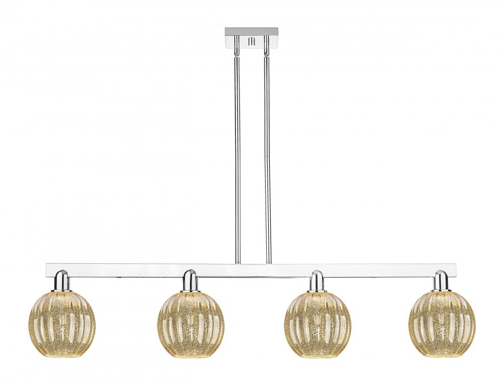 Preston Globe - 4 Light - 48 inch - Polished Chrome - Cord hung - Island Light