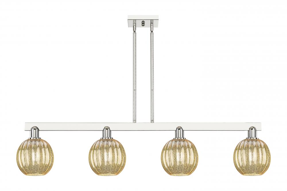 Preston Globe - 4 Light - 48 inch - Polished Nickel - Cord hung - Island Light