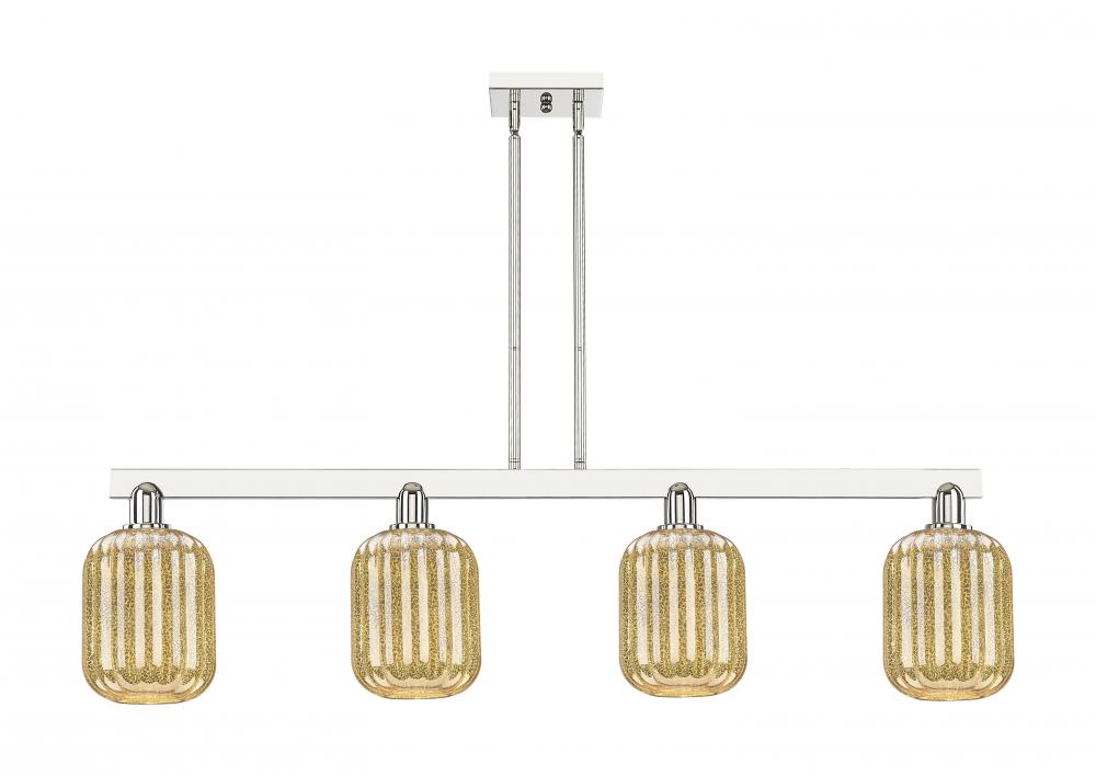 Preston Cylinder - 4 Light - 48 inch - Polished Nickel - Cord hung - Island Light