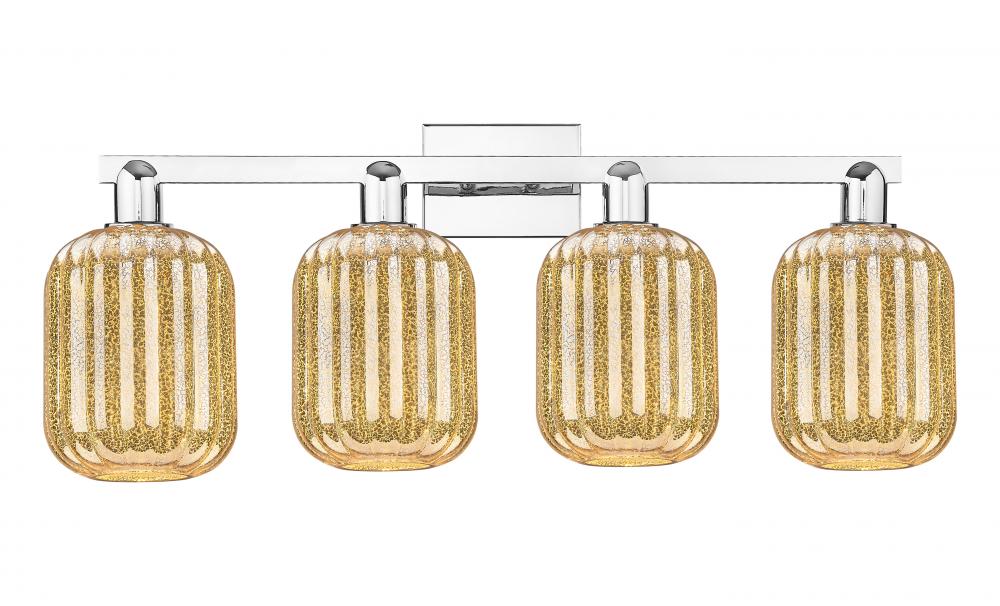 Preston Cylinder - 4 Light - 36 inch - Polished Chrome - Bath Vanity Light