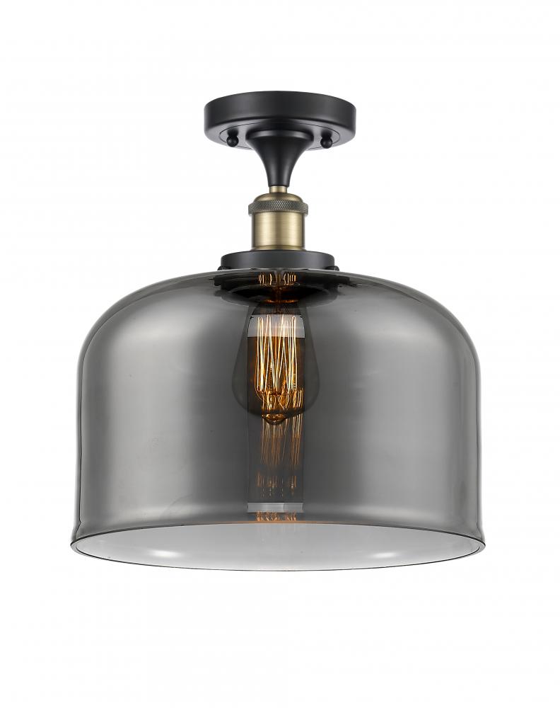 Bell - 1 Light - 12 inch - Black Antique Brass - Semi-Flush Mount