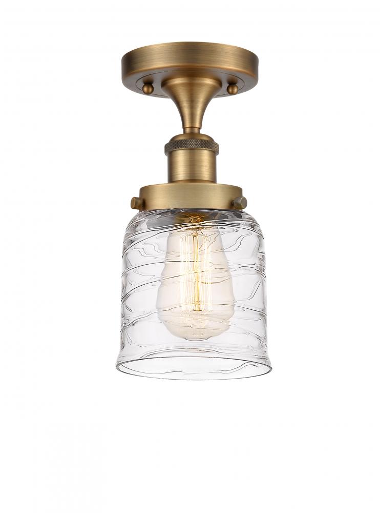 Bell - 1 Light - 5 inch - Brushed Brass - Semi-Flush Mount