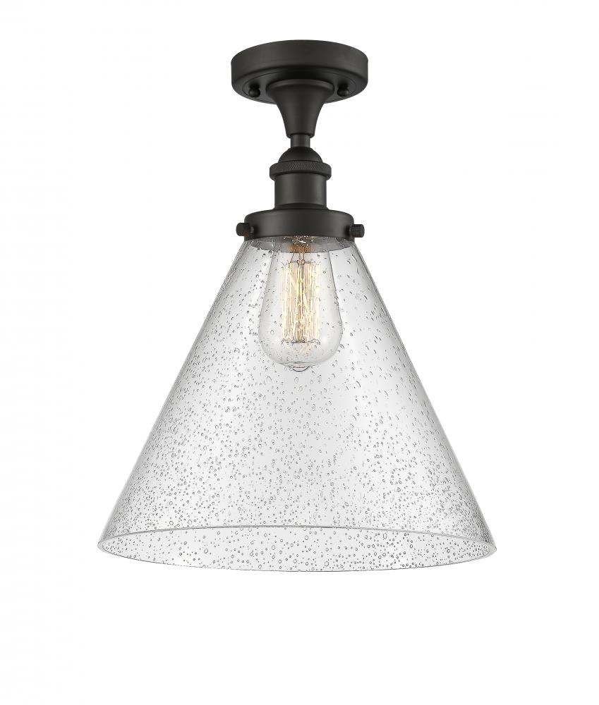 Cone - 1 Light - 12 inch - Oil Rubbed Bronze - Semi-Flush Mount