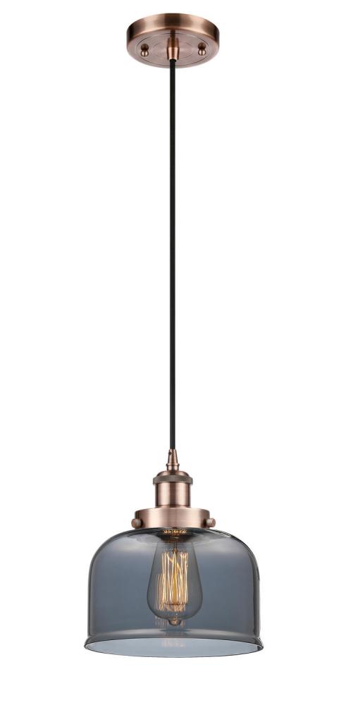 Bell - 1 Light - 8 inch - Antique Copper - Cord hung - Mini Pendant