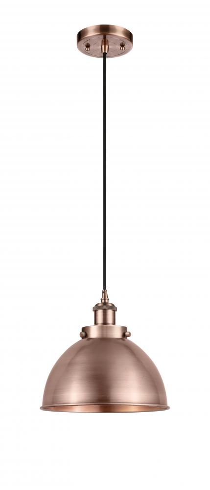 Derby - 1 Light - 10 inch - Antique Copper - Cord hung - Mini Pendant