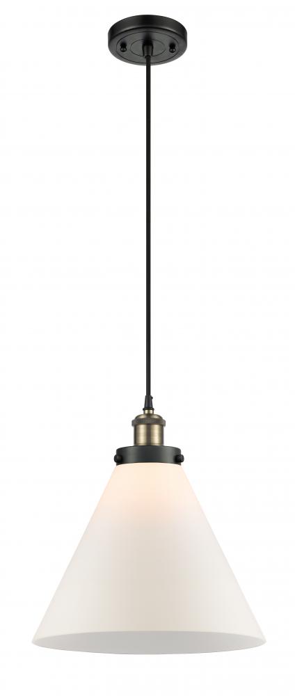 Cone - 1 Light - 12 inch - Black Antique Brass - Cord hung - Mini Pendant