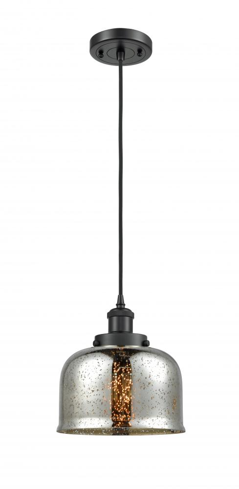 Bell - 1 Light - 8 inch - Matte Black - Cord hung - Mini Pendant