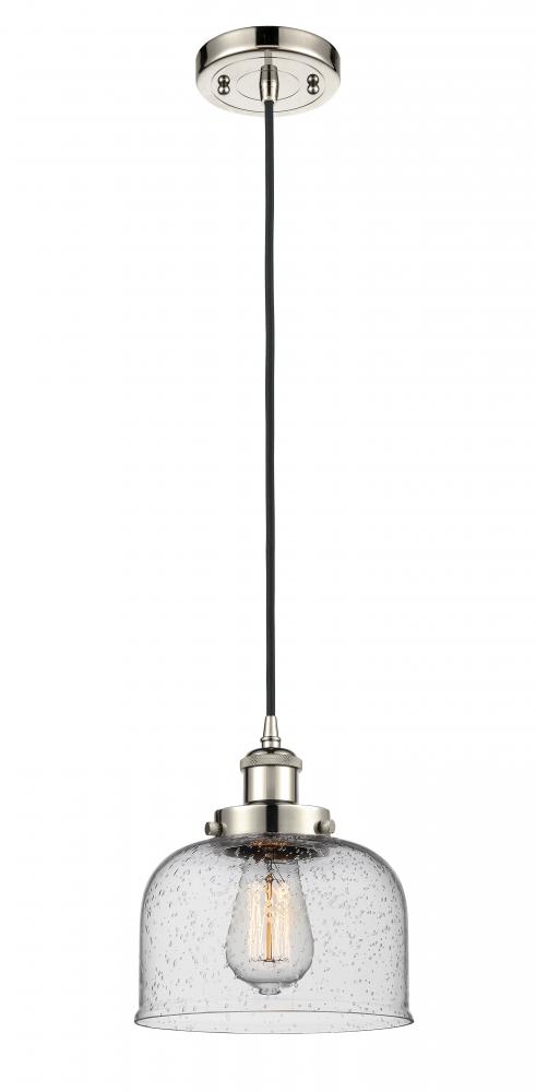 Bell - 1 Light - 8 inch - Polished Nickel - Cord hung - Mini Pendant