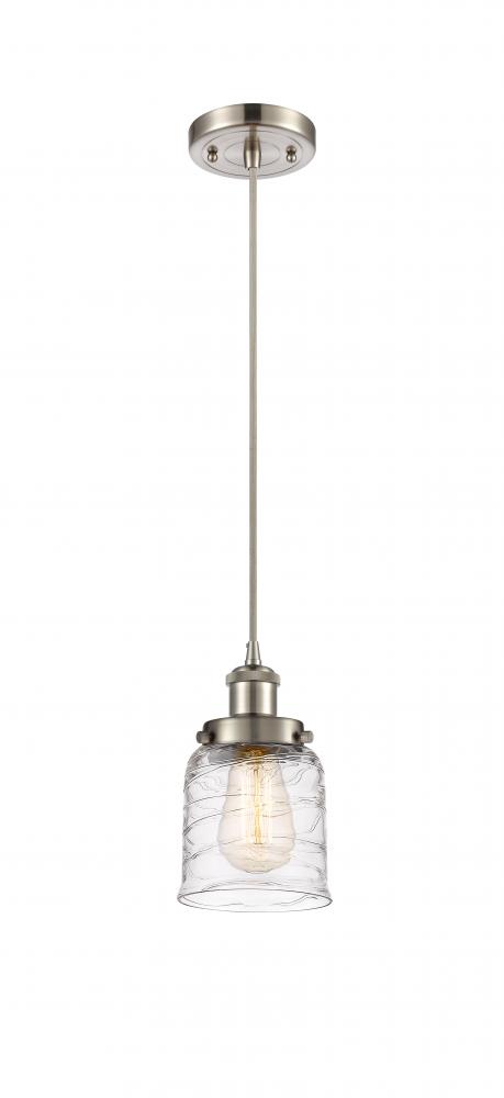 Bell - 1 Light - 5 inch - Brushed Satin Nickel - Cord hung - Mini Pendant