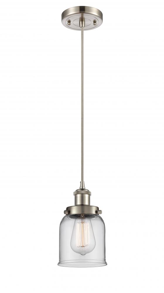 Bell - 1 Light - 5 inch - Brushed Satin Nickel - Cord hung - Mini Pendant