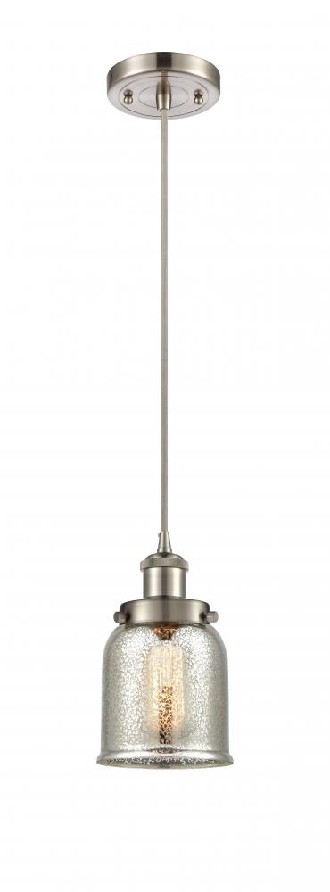 Bell - 1 Light - 5 inch - Brushed Satin Nickel - Cord hung - Mini Pendant