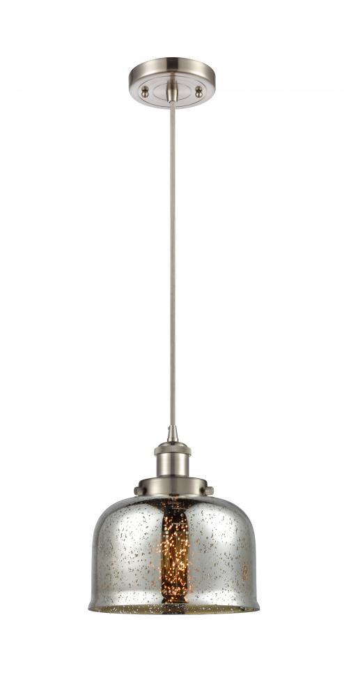 Bell - 1 Light - 8 inch - Brushed Satin Nickel - Cord hung - Mini Pendant