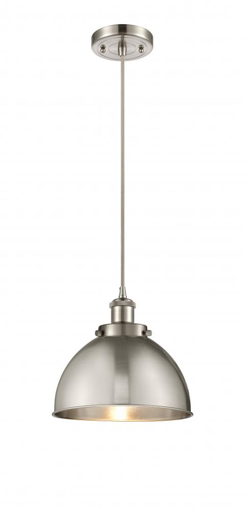 Derby - 1 Light - 10 inch - Brushed Satin Nickel - Cord hung - Mini Pendant
